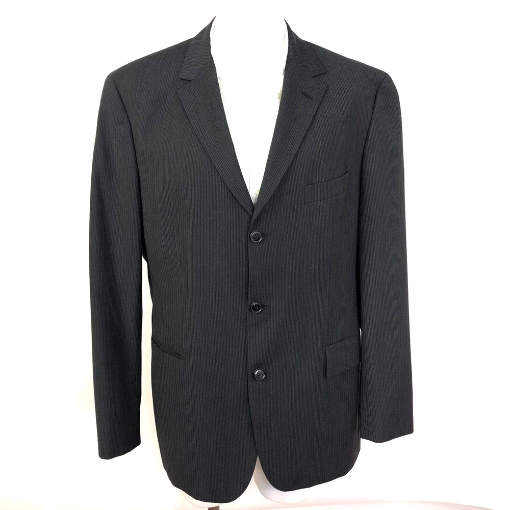 Hugo Boss Men's 100% Wool Three Button Sport Coat Jacket Brown Blue MINT